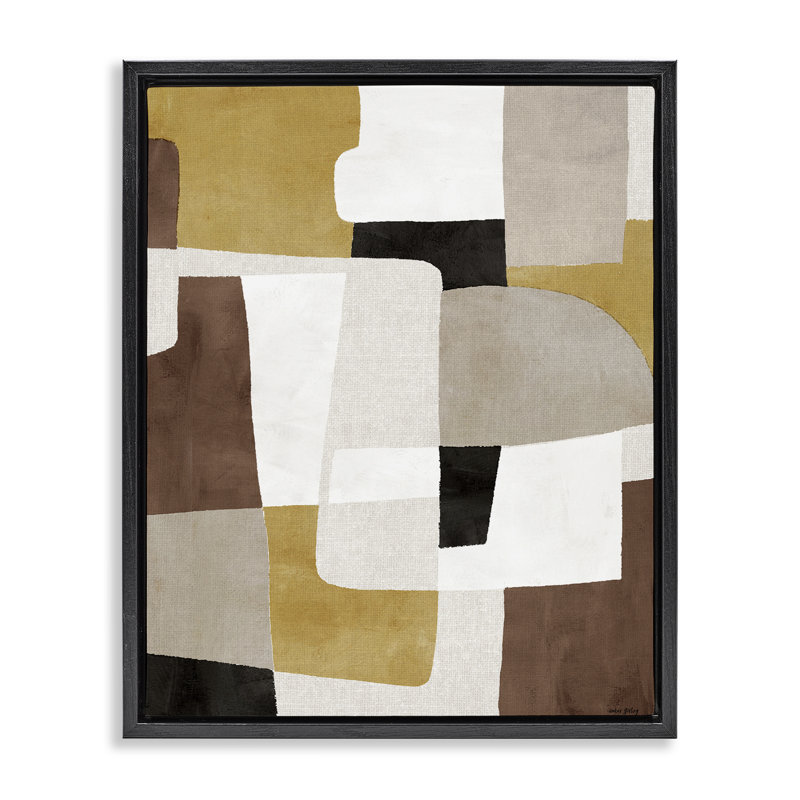 Cadre flottant à formes géométriques Funky Boho, design par Amber Sterling, H 31 po x l 25 po, Cadre flottant noir de jais