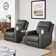 Anabal Oversized One-touch Reset Genuine Leather Dual Motor Power Recliner with Lift-up Cup Holder(Set of 2)