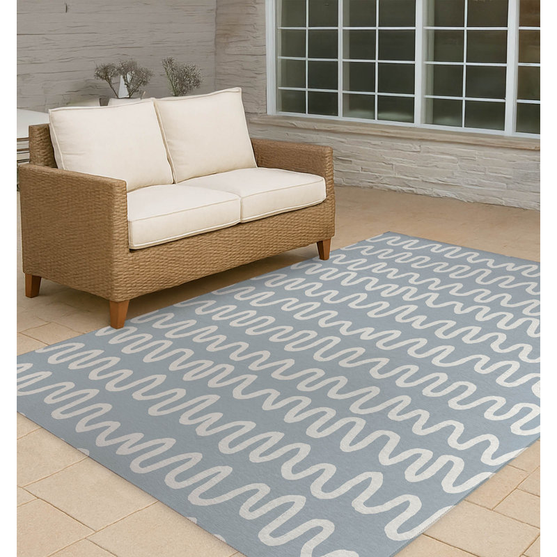 Tapis d'extérieur antidérapant à rayures Wiggle, Rectangle 5 pi x 7 pi