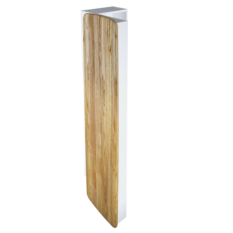 Crenata Linen Cabinet, Alpine White/Natural Oak Wood/Grey, Left