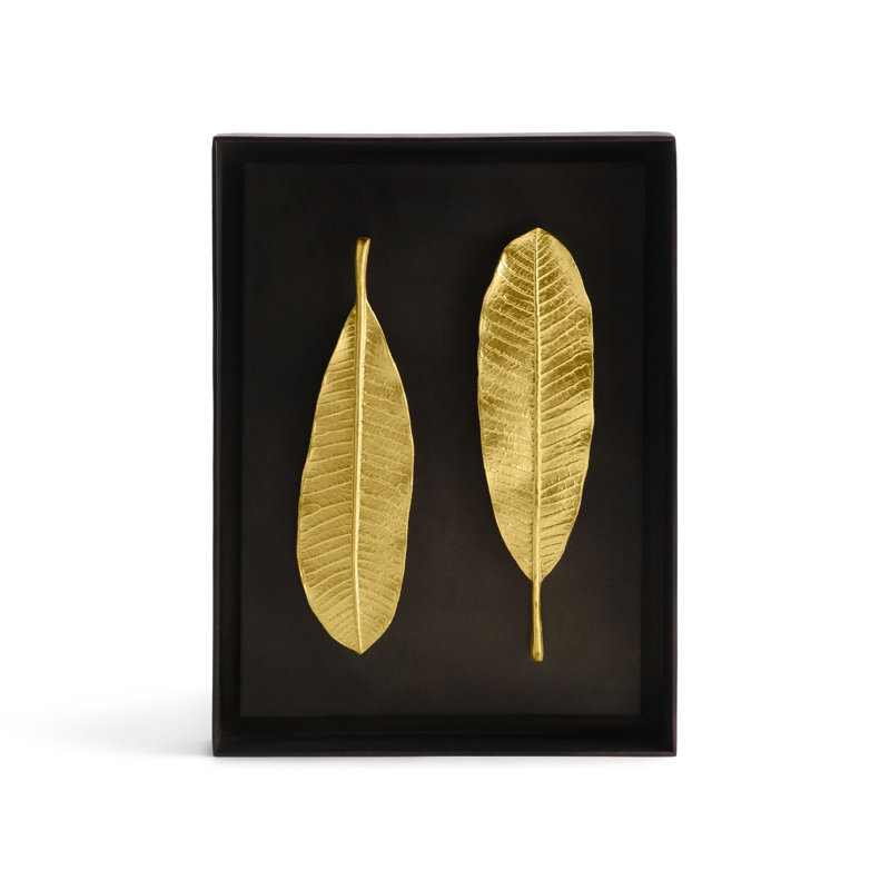 Champa Leaf Shadow Box, Gold