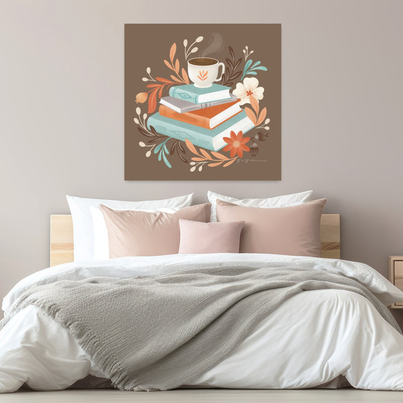 Art moderne en mélange de vii avec livre bleu, H 32 po x l 32 po