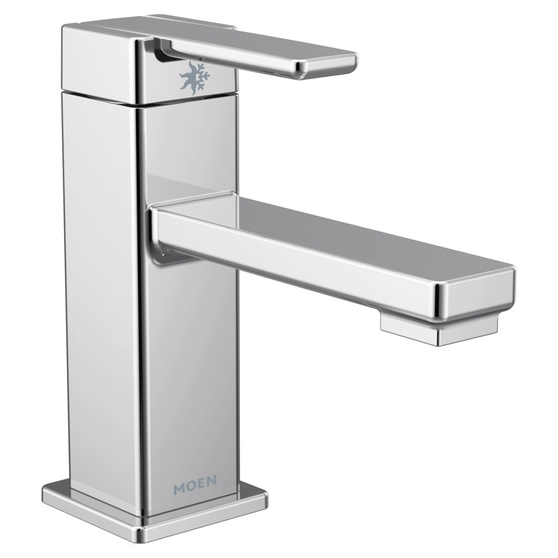 90 Degree Single Hole Bathroom Faucet with Drain Assembly, Chrome