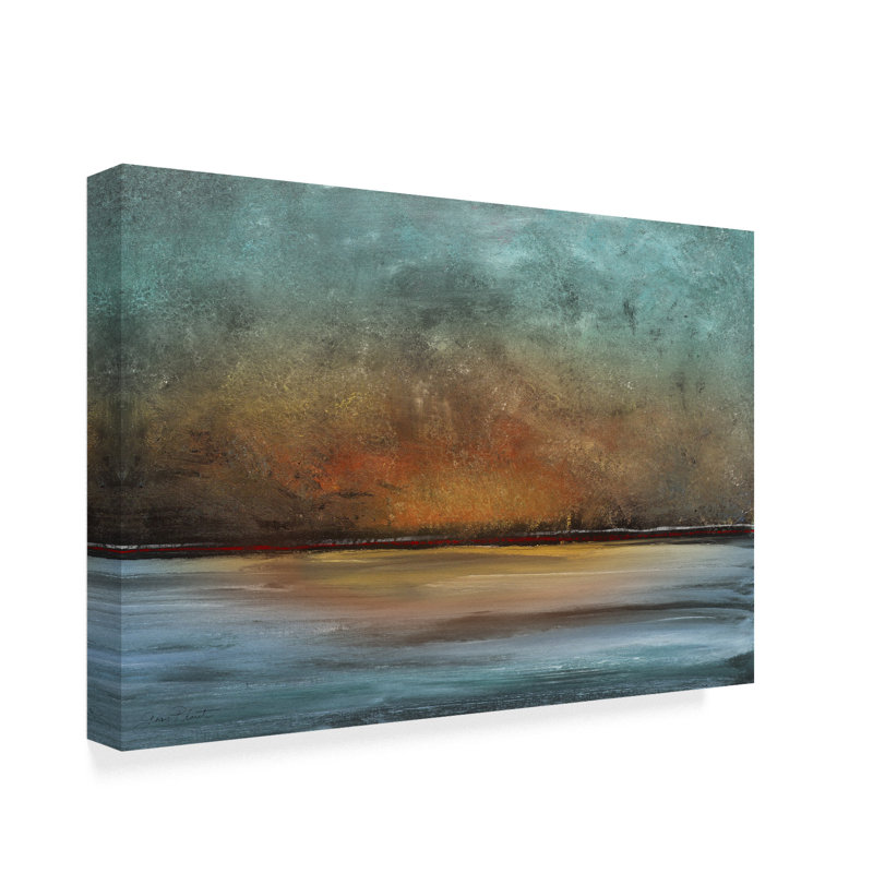 Soothing Sunset Abstract Landscape Framed Canvas Art