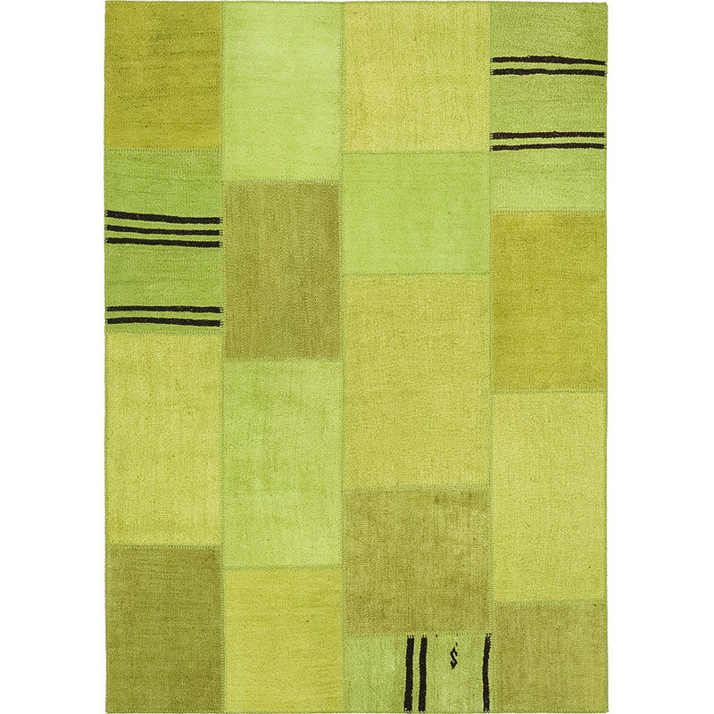 Tapis vert en coton noué à la main
