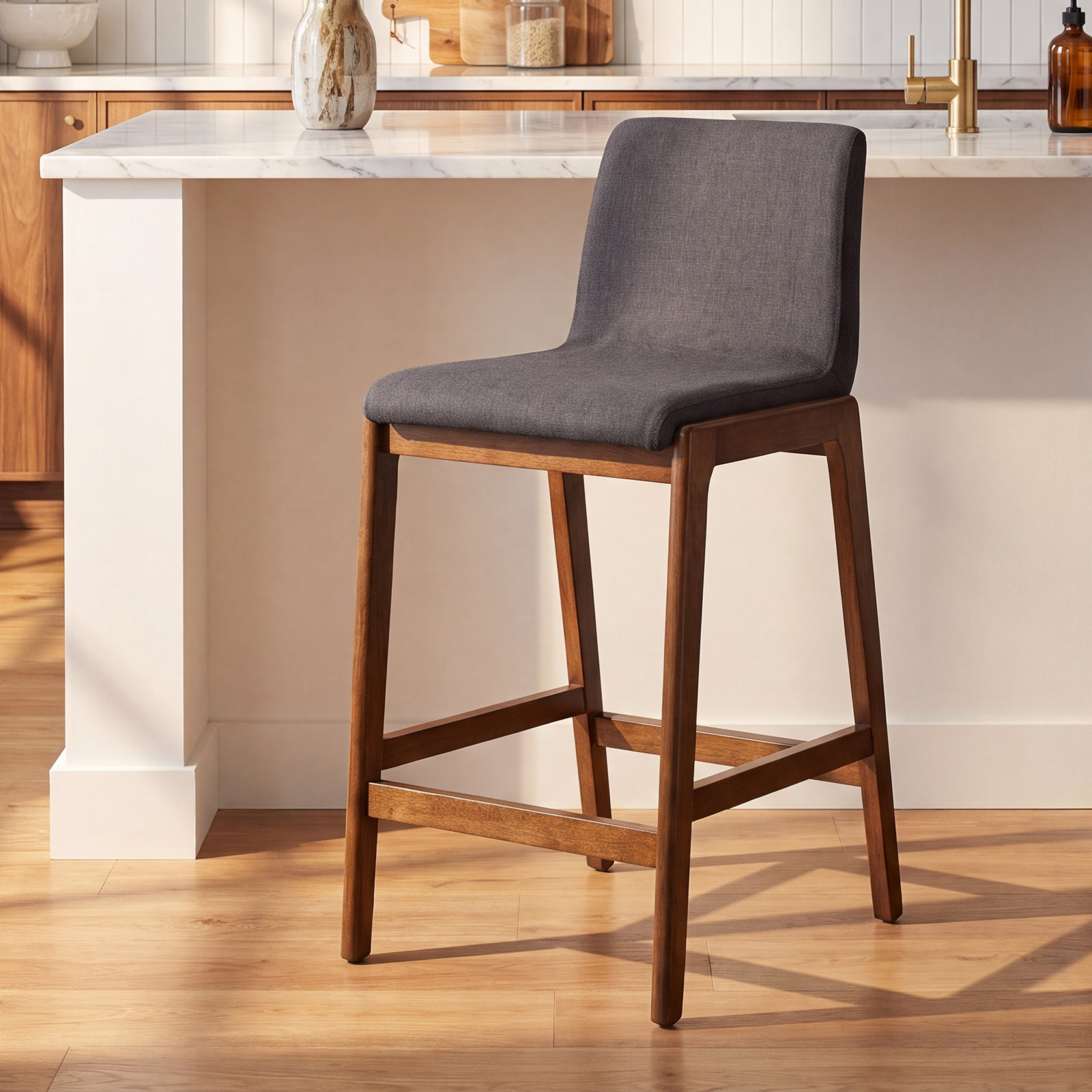 Nicoletta 25" Bar Stool, Gray