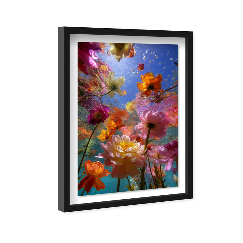 Liquid Bloom II Print by Oliver Gal, 11.5"H x 16.5"W, Black Shadowbox