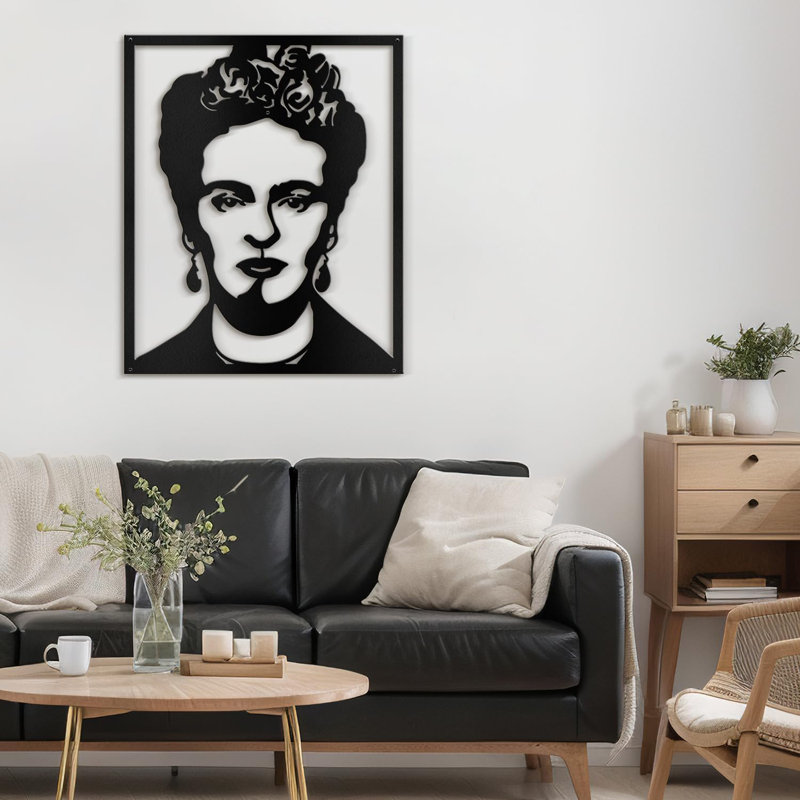 Décoration murale en métal, Noir, H 24 po x l 16 po x P 0,05 po