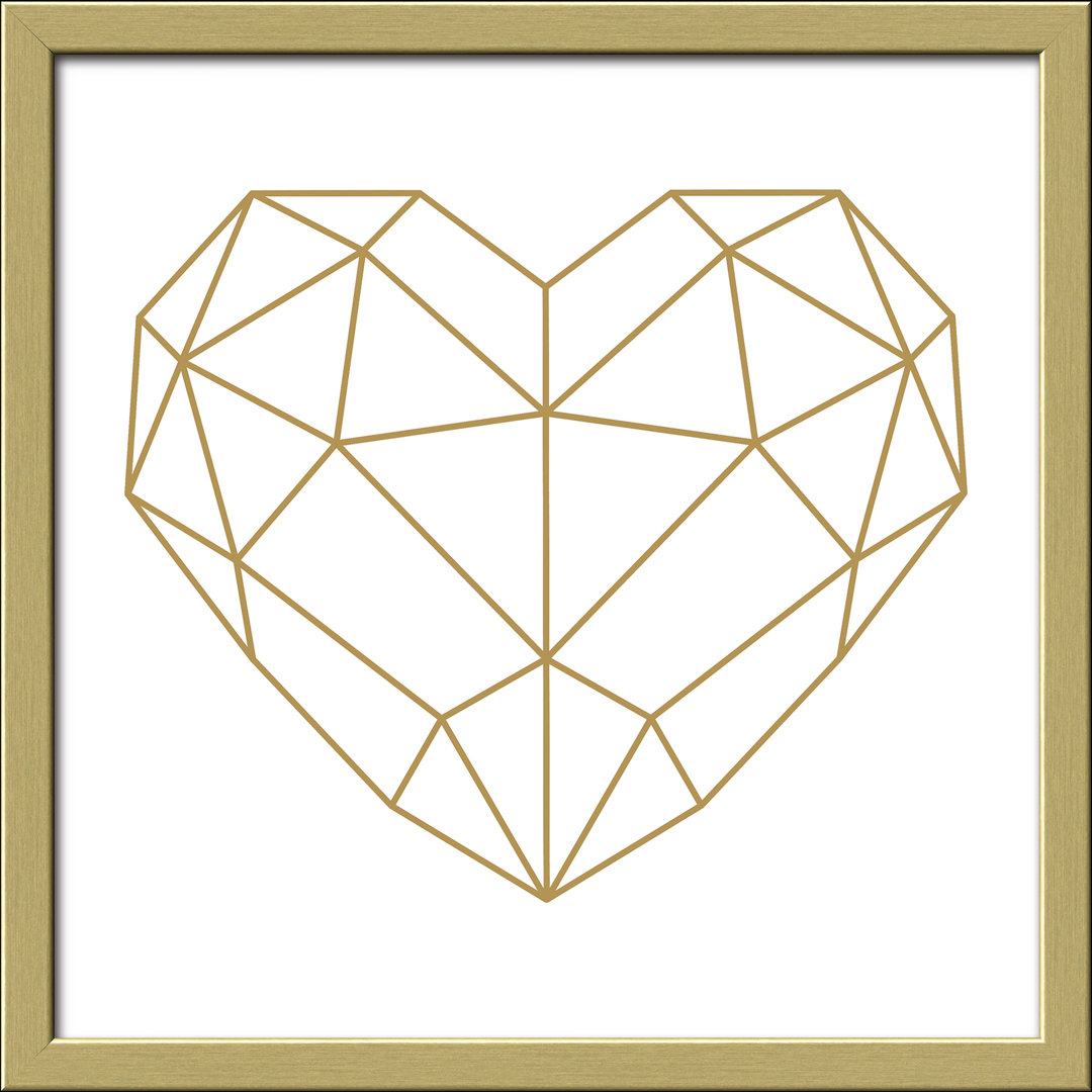 Golden Polygon Heart