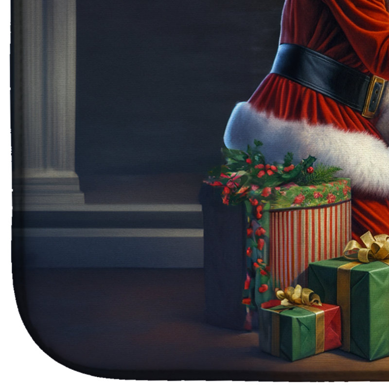 Tapis de vaisselle Basenji and Santa Claus
