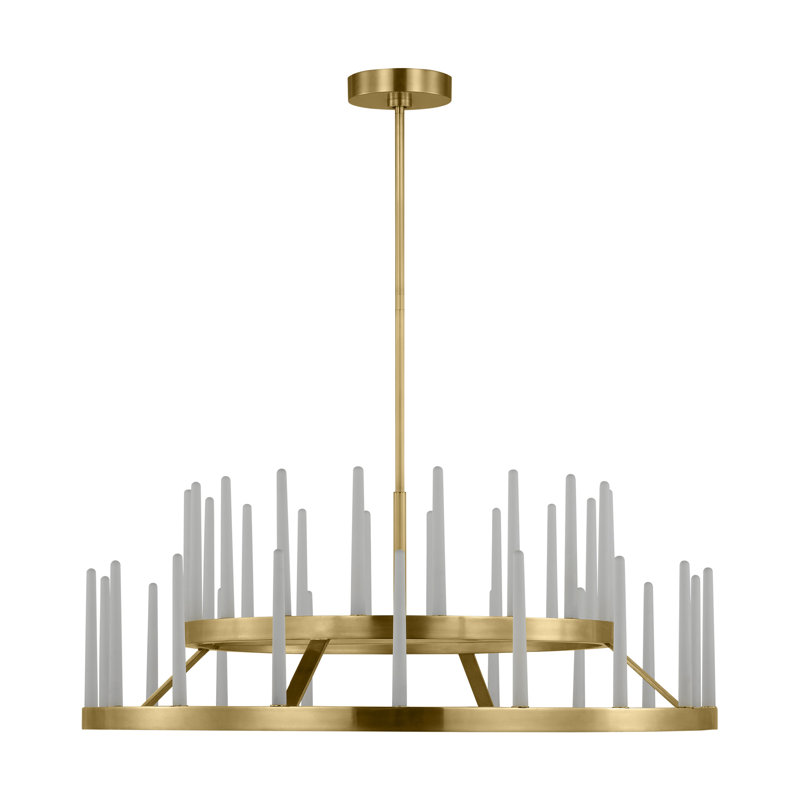 Sagrada LED Chandelier, 13.7" H x 36" W x 36" D, 36 Lights, Hand-Rubbed Antique Brass