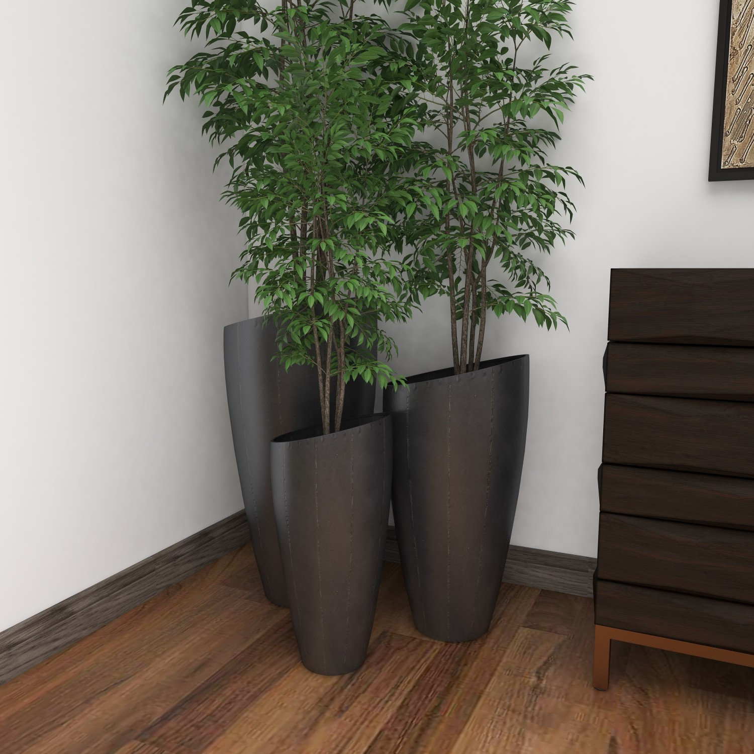 15" Pot Planter, Light Gray