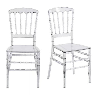 Kizze Stacking Napoleon Transparent Bamboo Acrylic Side Chair for Wedding Party(Set of 6)