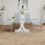 Table en verre de style moderne, design transparent élégant, base de support durable, ensemble de chaises de salle à manger gris clair, pieds de chaise galvanisés, convient aux cuisines de restaurant (ensemble de 5)-421016700-407904023