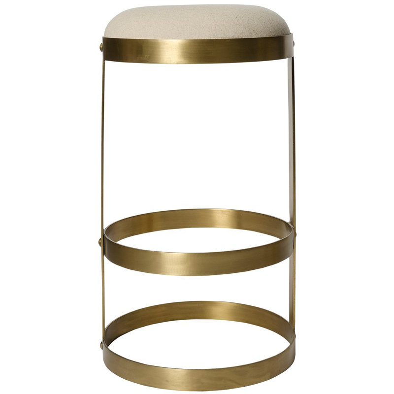Dior Metal Bar & Counter Stool, Bar Stool (31" Seat Height), Antique Brass