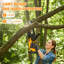 Scie à colonne électrique sans fil 2 en 1 et mini scie à chaîne - Tondeuse à arbre sans brosse 21 V avec pales de 6 po et 8 po, poteau d'extension et 2 piles-122566656-122566655
