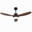 Hot Ventilateur de plafond noir moderne de 52 pouces avec lumière et 3 pales ABS avec moteur à courant continu réversible et télécommande