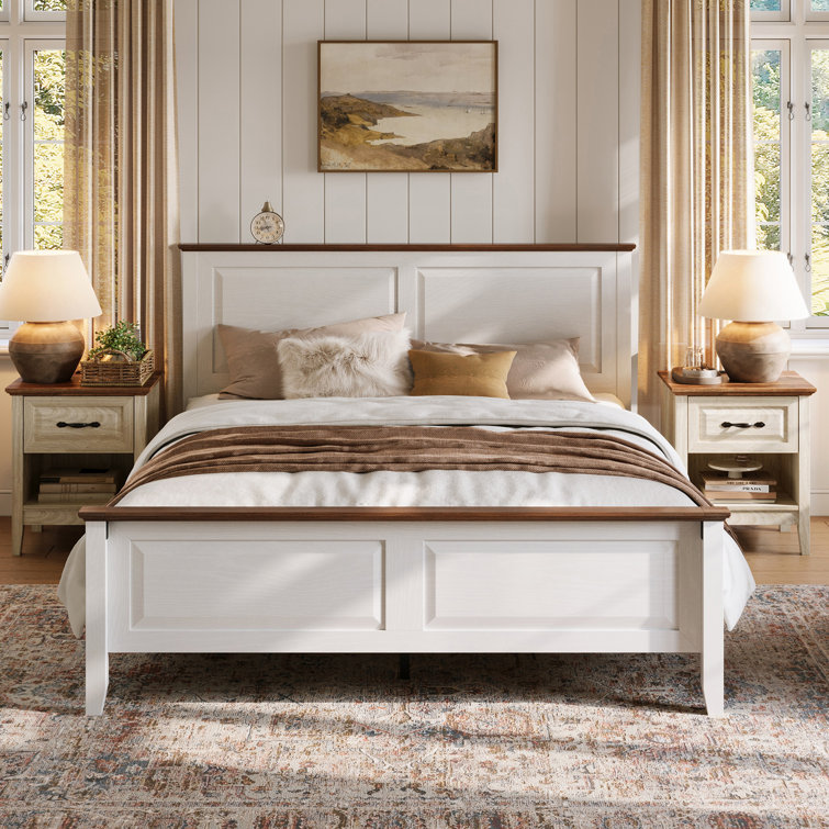 Vira Platform Bed With Headboard,Bed Frame