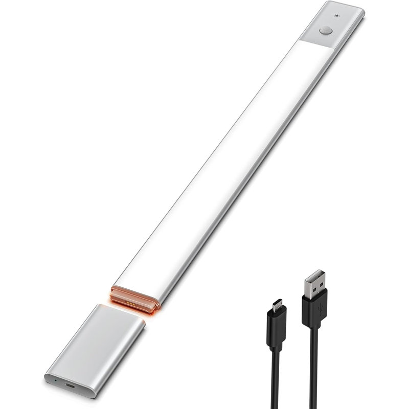 1 Pack 18" Under Cabinet Led Light Wireless Motion Sensor, 3 Color Temps, Silver