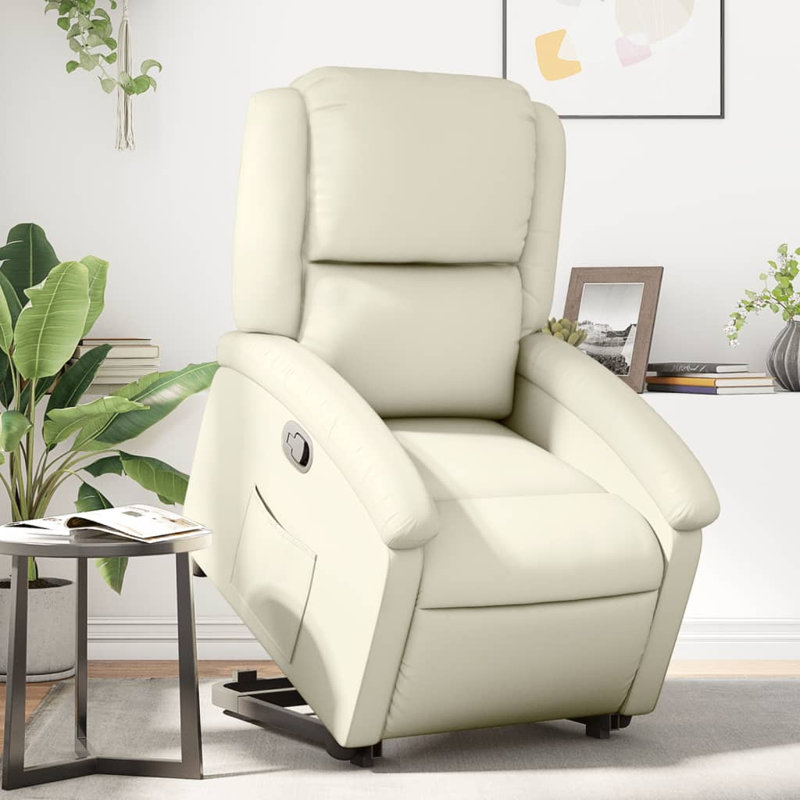 Fauteuil de massage en faux cuir, Crème