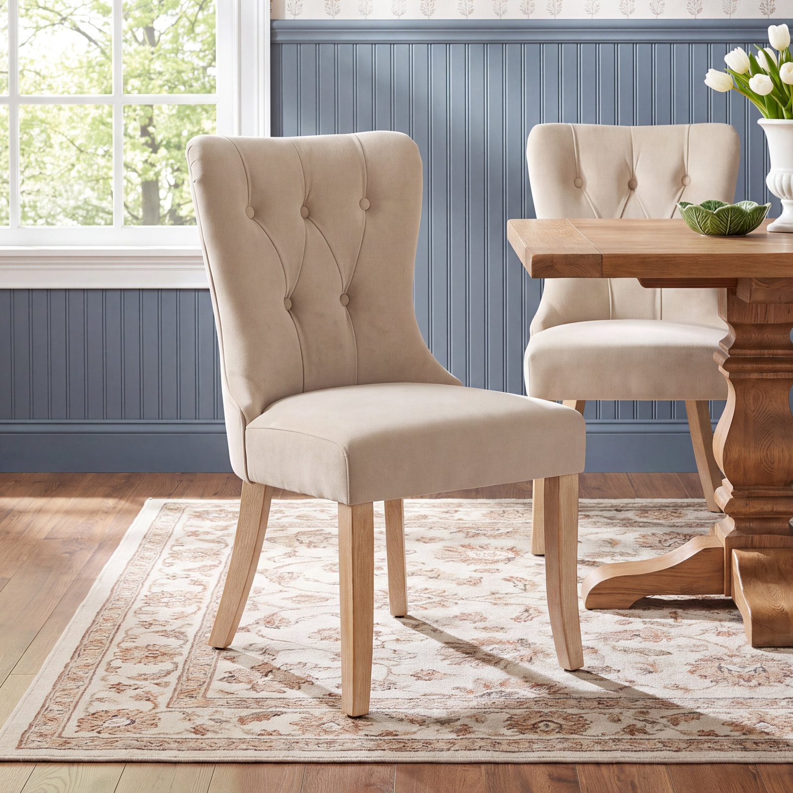 Robbie Dining Chair, Oatmeal Velvet