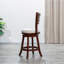 Tabouret pivotant à dossier et à lattes de 24 po de hauteur comptoir, finition cerisier, siège en tissu beige-441670289