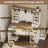 Farmhouse Vanity Desk With Mirror And Lights, White Makeup Dressing Vanity Table With Charging Station, Rustic Country Vanity Mirror With Sliding Barn Door 3 Lighting Modes Adjustable