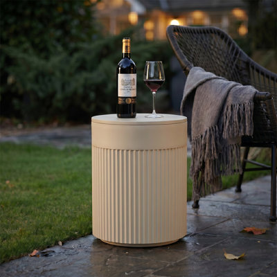 3-in-1 Outdoor Cooler Side Table with Storage – Patio, Poolside, Deck