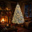 Arbre de Noël artificiel pré-éclairé 6 pi, arbre complet à charnières avec support en métal, 800 branches, 300 lumières DEL, 11 modes d'éclairage, arbre de décoration des Fêtes pour l'intérieur et l'extérieur-1810783474