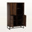 Torian Panel Door 8-Internal Shelf Walnut & Black Storage Cabinet, 52.95" H X 31.15" W X 15.38" D