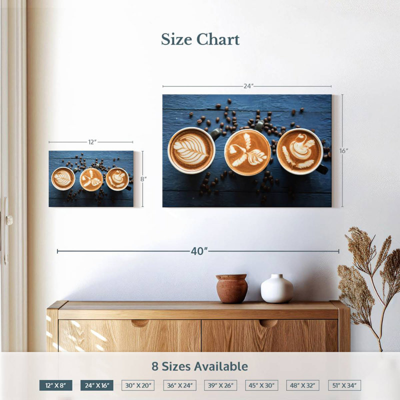 Yarlin Latte And Coffee Beans, 16" H x 24" W