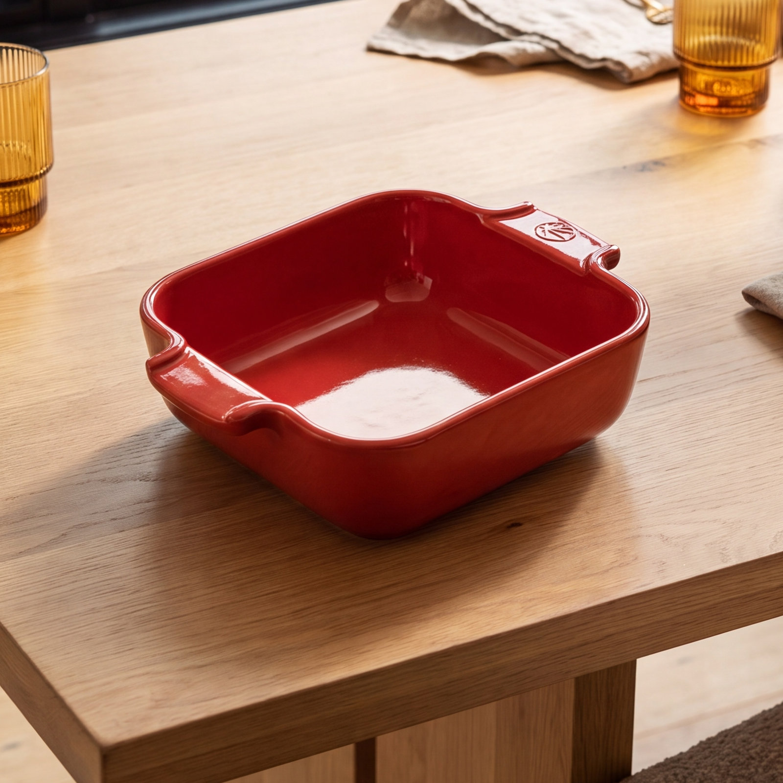 Peugeot Petite Square Baking Dish, Red