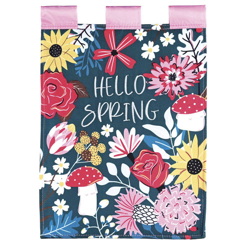Flag Hello Spring 13x18