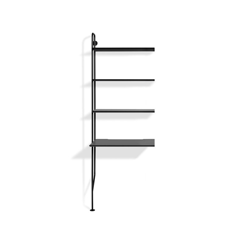 Hitch Rectangular Writing Desk Office Set, Black, White