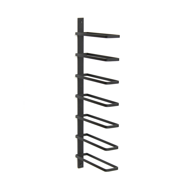 Patten 7 Bottle Wall Mounted Wine Bottle Rack in Black