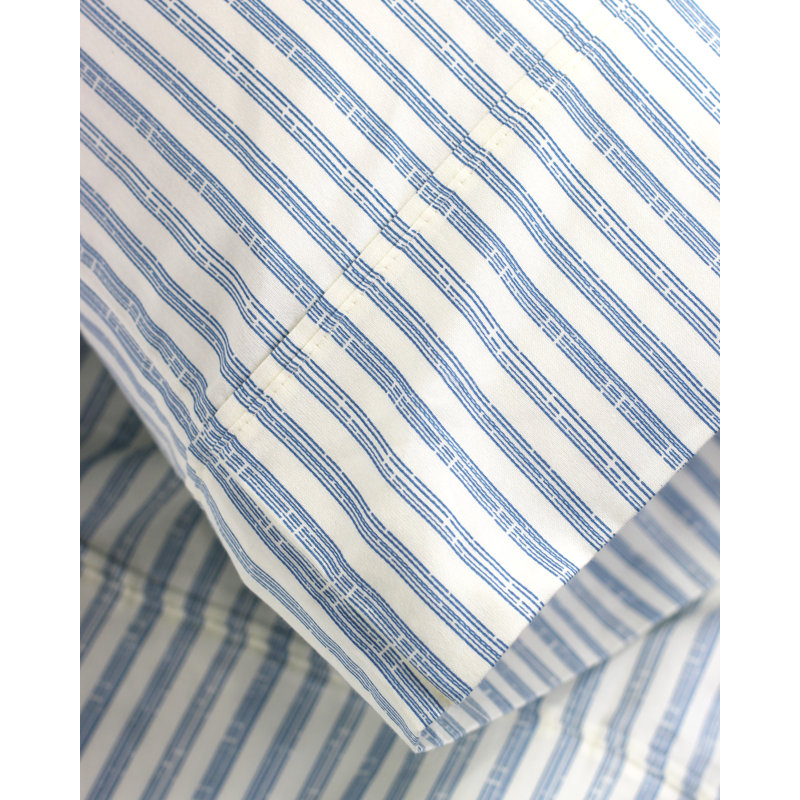 Cobbett 400 Thread Count Striped 100% Cotton Sheet Set, Twin, Navy