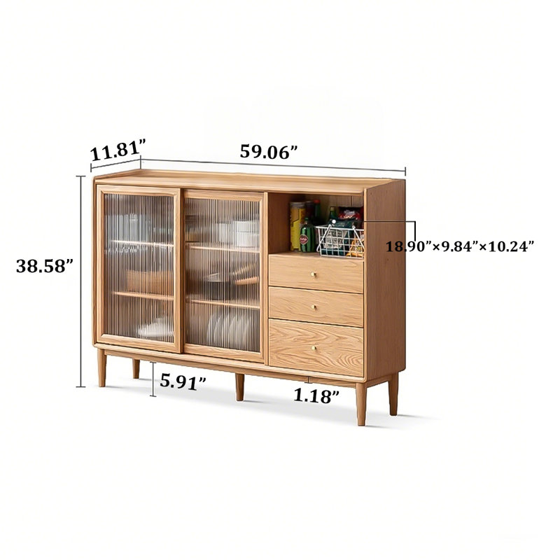 Simple Solid Wood Sideboard for Small Spaces