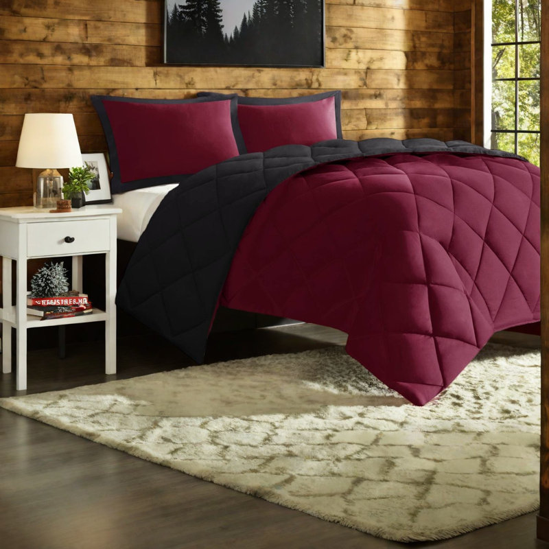 Ensembles de literie réversibles hypoallergéniques, microfibre matelassée à losanges, confort à la maison