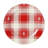 Martha Stewart 12 Piece Plaid Decorated Round Stoneware Dinnerware Set in Red and White