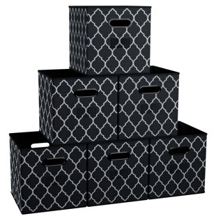 DECOMOMO Cube Storage Bins | 12x12 Storage Cube Bins Collapsible Storage  Cubes with Dual Handles for Organizing, Closet, Shelf, Nursery (Black and