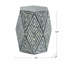 Tabouret de jardin et table d'appoint Hexagon Capiz Shell, noir et blanc, 16 x 14 x 18 po Idée de cadeau