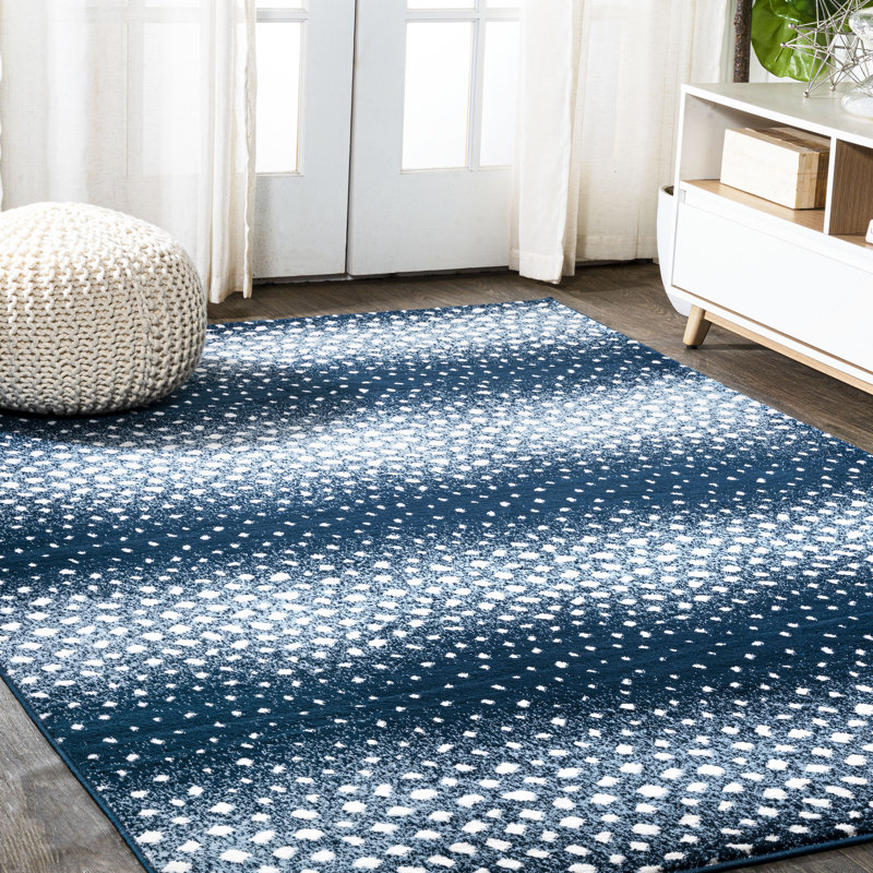 Allerie Modern Animal Navy/Cream Rug, Rectangle 5'3" x 7'6"