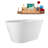 51" Streamline Soaking Glossy White Freestanding Tub and Tray With Internal Drain-101413148