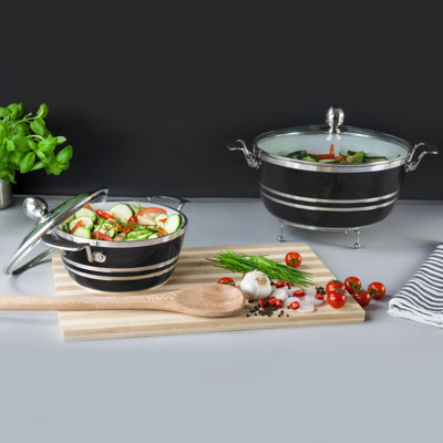 SQ Professional Metallic 5 - Piece Non-Stick Aluminium Cookware Set- Induction Ready