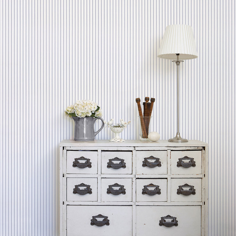Dween 10m x 52.8cm Matte Wallpaper Roll, Blue/White