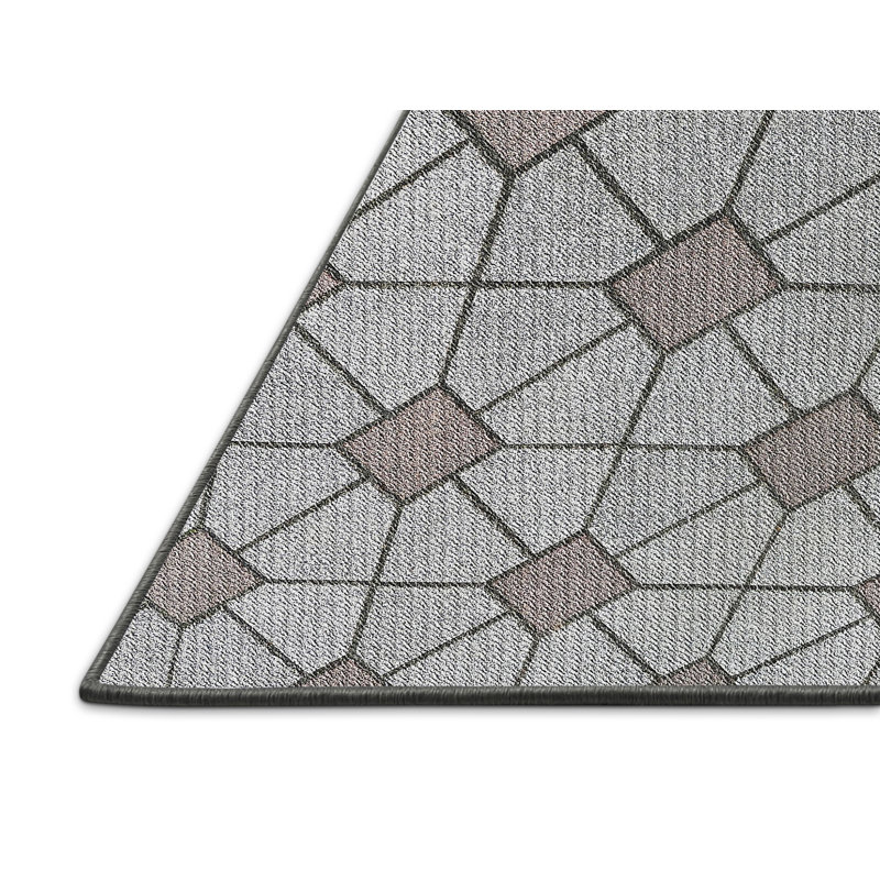 Tapis gris tissé à la machine, Rectangle 2 pi x 3 pi
