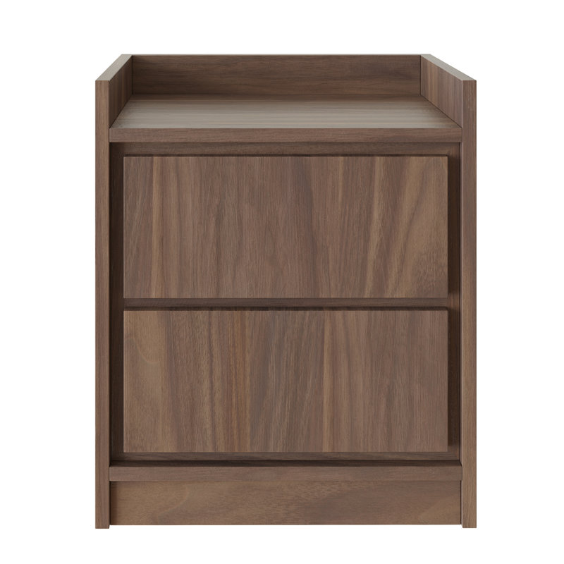 Boyd Sleep Adagio Mid-Century Modern Low Profile Nightstand, Walnut