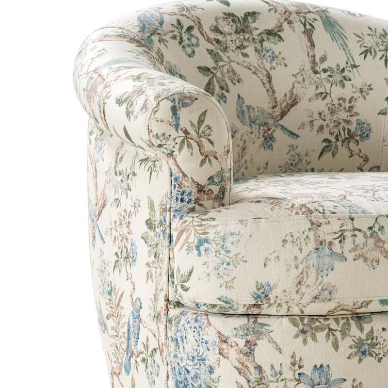 Fauteuil demi-tonneau pivotant Volk 31,25 po Volk, Merle bleu
