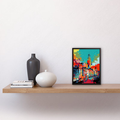 Aatif Nottingham City England Cityscape Vibrant Abstract - Single Picture Frame Print