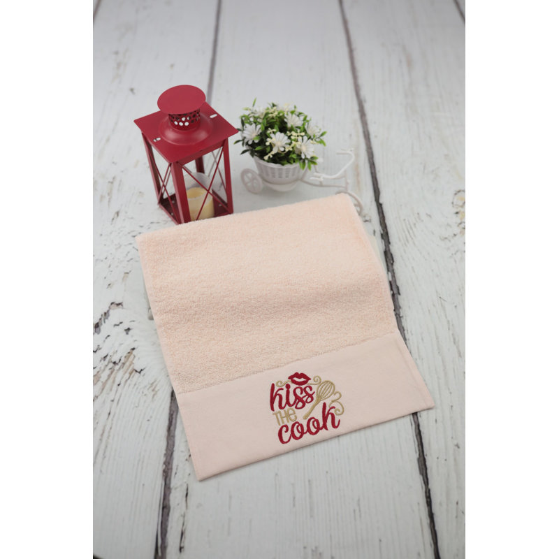 Serviette 100% coton Bentzy, Poudre / rouge